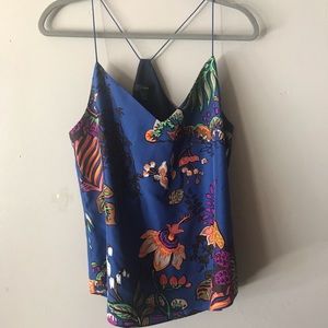 Silk J.Crew Floral Tank Blouse